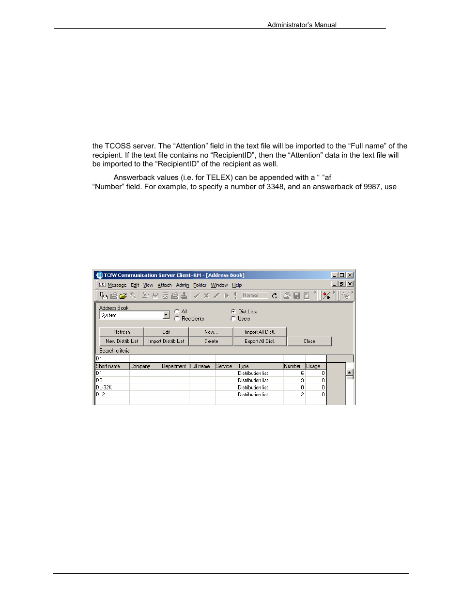 Export distribution lists | Kofax Communication Server 9.1 User Manual | Page 77 / 203