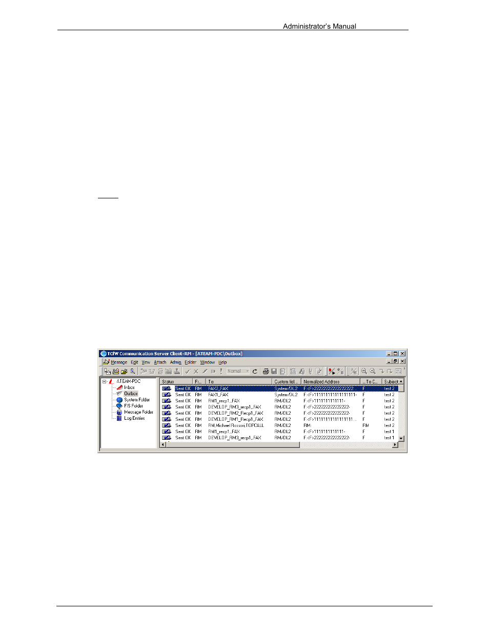 Distribution list name in the message list view, Messages with multiple distribution lists, Tcoss configuration | Kofax Communication Server 9.1 User Manual | Page 79 / 203