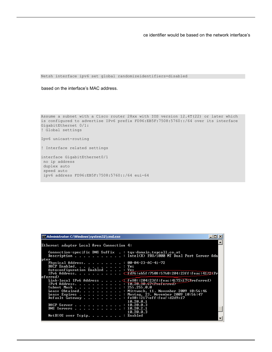 Example: setting up ipv6 cisco router, 3 example: setting up ipv6 cisco router | Kofax Communication Server 9.1 User Manual | Page 59 / 130