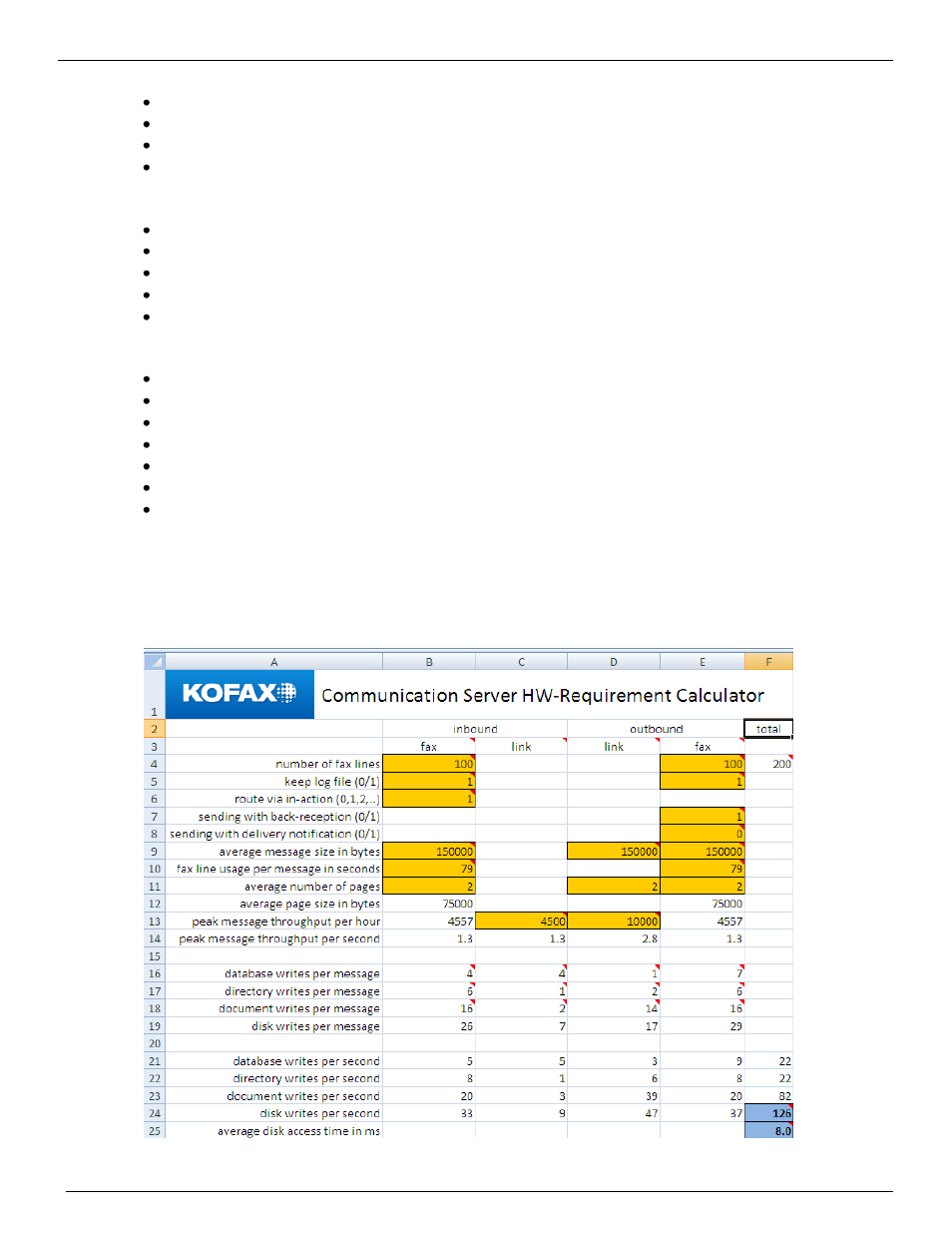 Kcs hw-requirement calculator | Kofax Communication Server 9.1 User Manual | Page 76 / 130