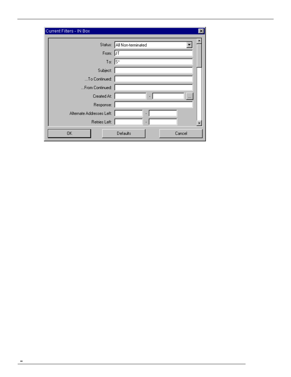 View settings dialog box, 2 view settings dialog box | Kofax Communication Server 9.1 User Manual | Page 68 / 113