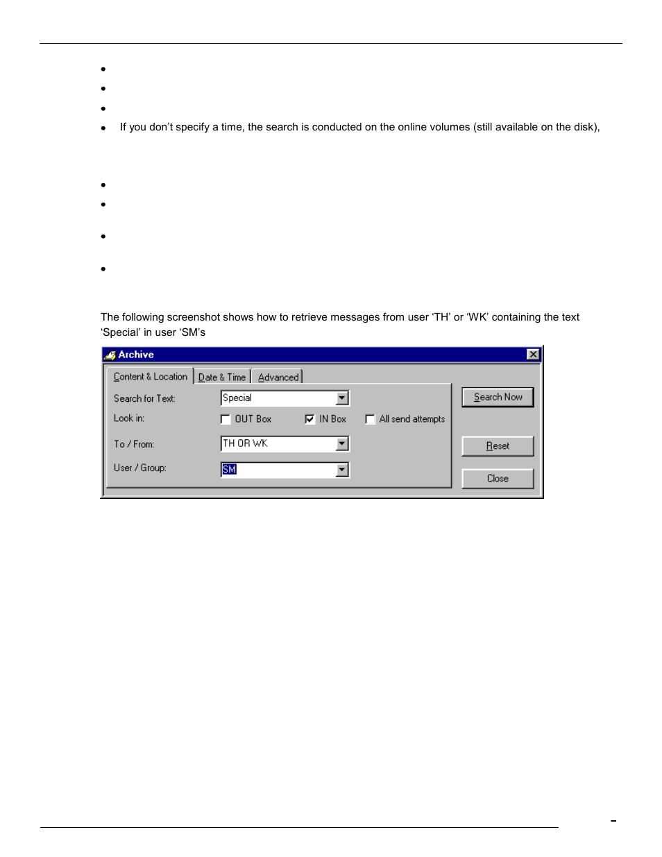 Search for text, To / from | Kofax Communication Server 9.1 User Manual | Page 87 / 113