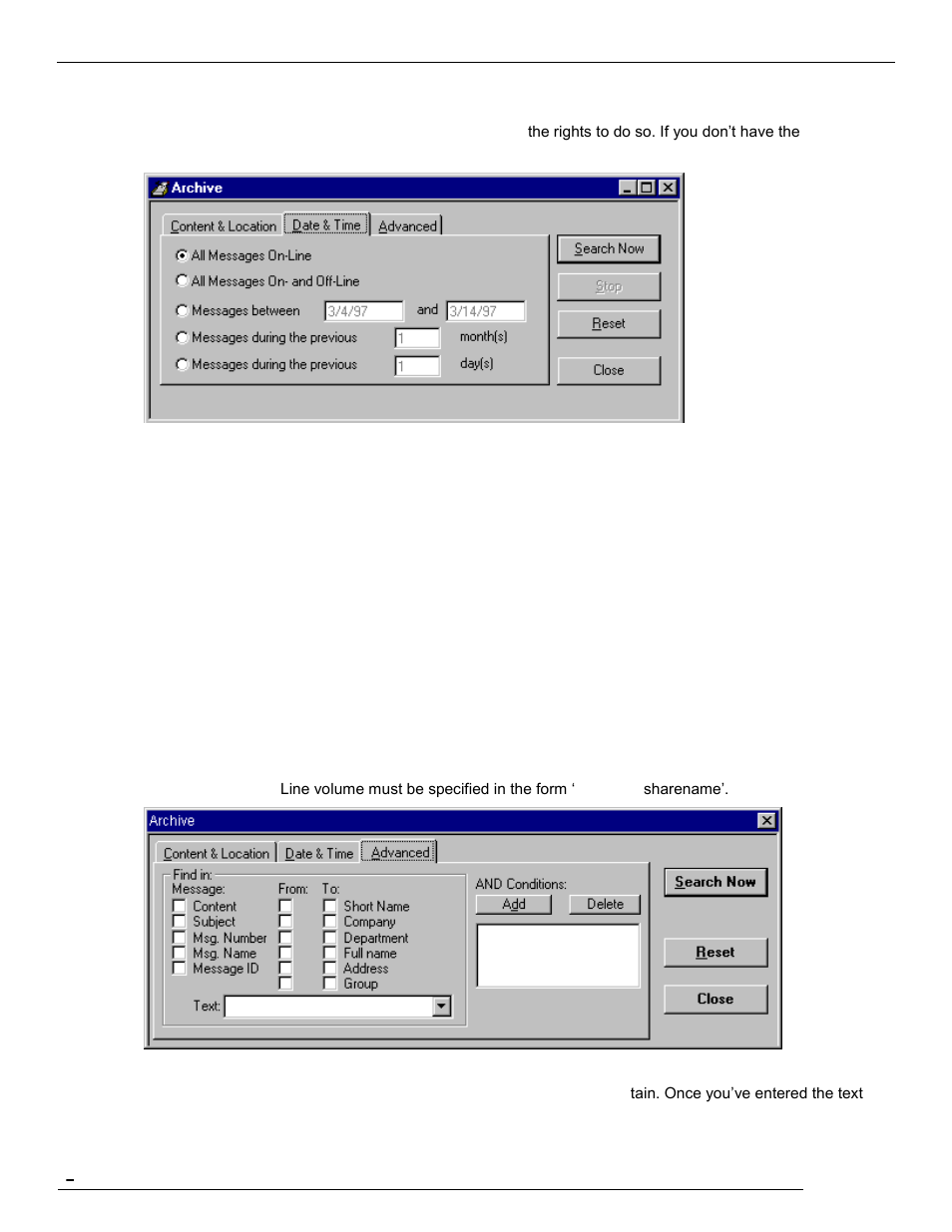 User / group, All messages on-line, All messages on- and off-line | Kofax Communication Server 9.1 User Manual | Page 88 / 113