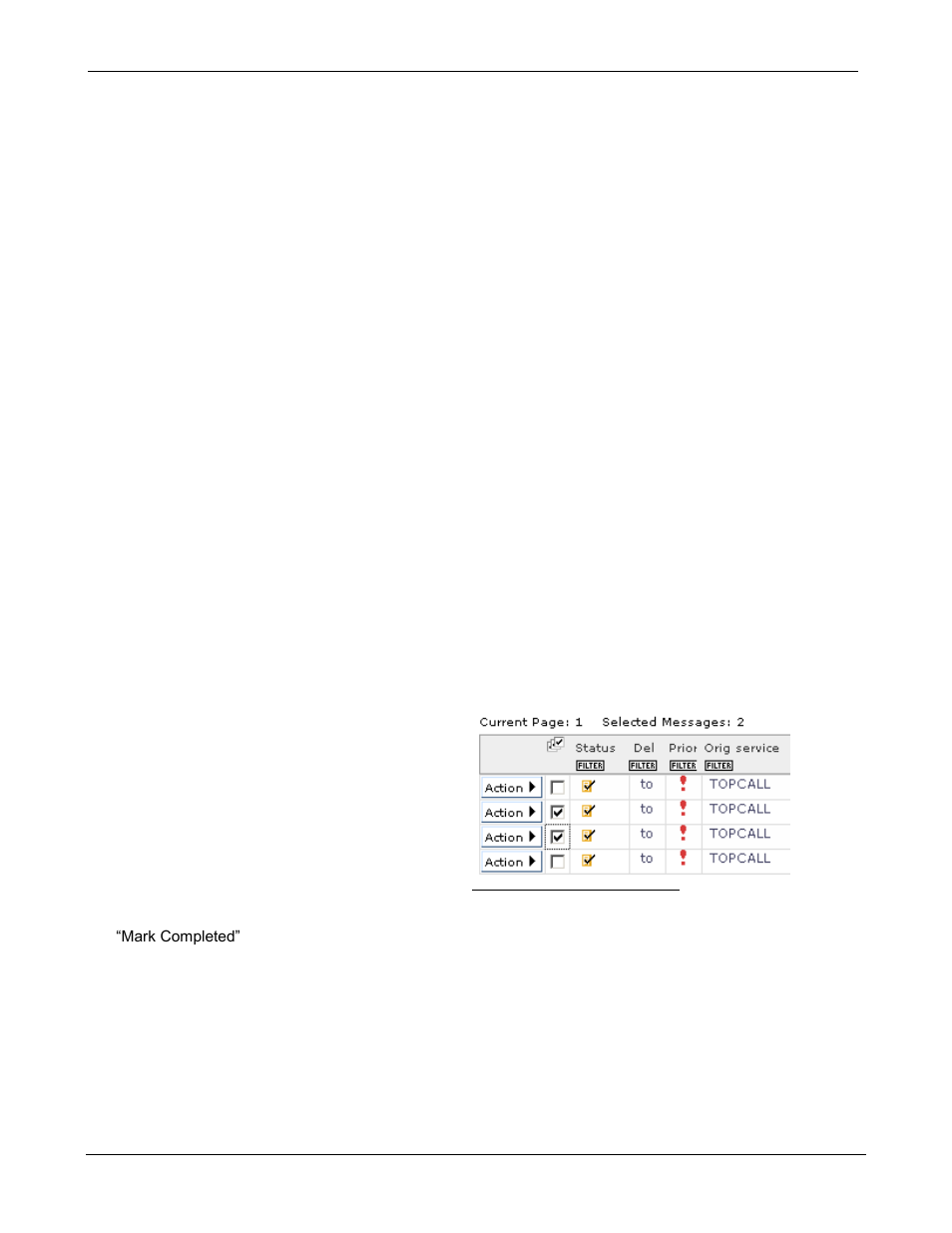 Tool view, Lists, Performing actions on a list item | Check box | Kofax Communication Server 9.1 User Manual | Page 10 / 85
