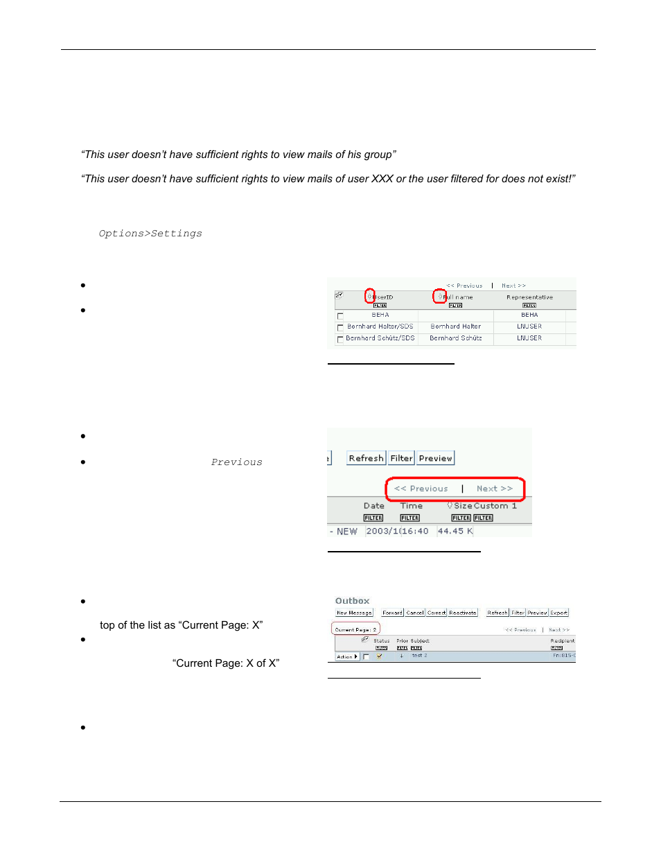 Column sorting, Length of lists | Kofax Communication Server 9.1 User Manual | Page 13 / 85