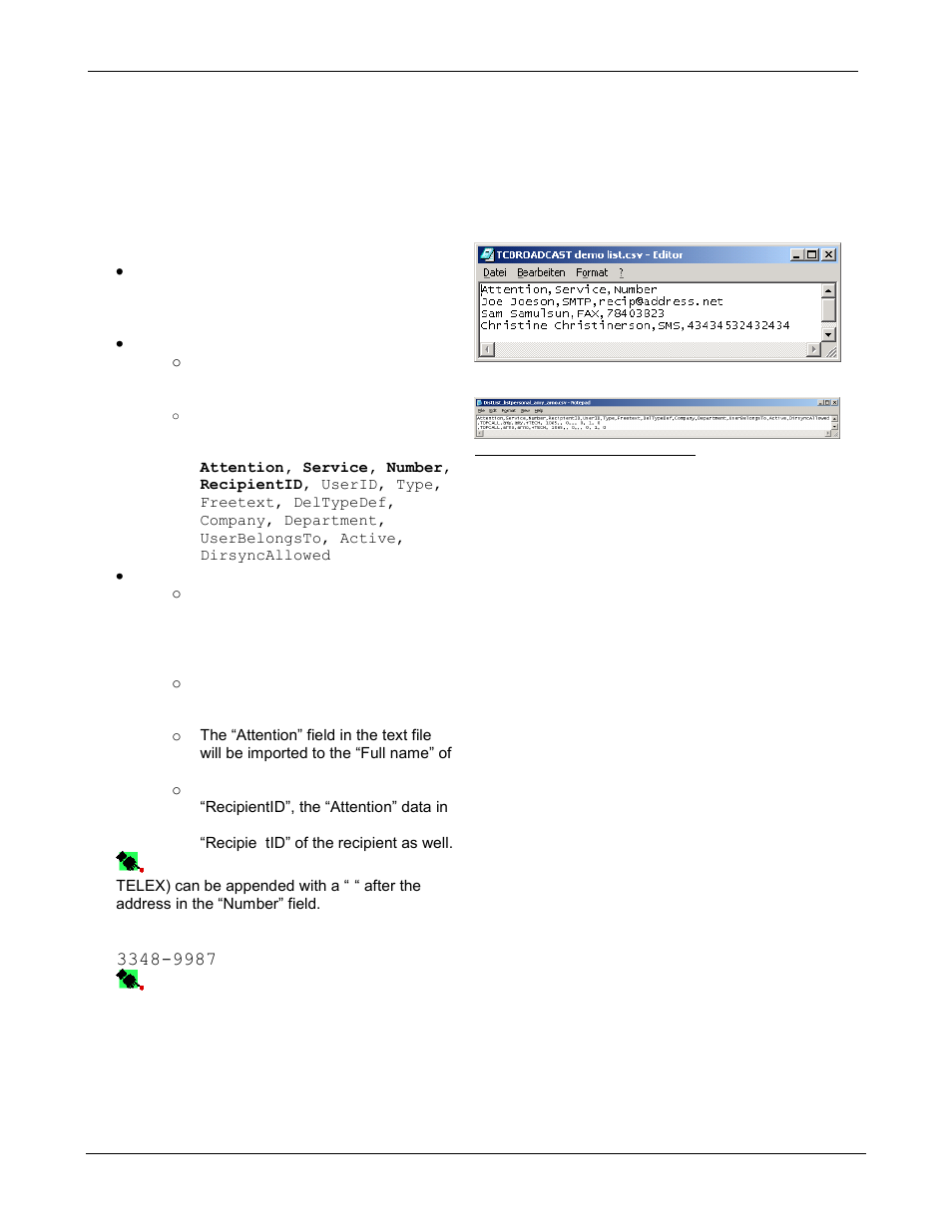 Importing recipients from a text file | Kofax Communication Server 9.1 User Manual | Page 36 / 85