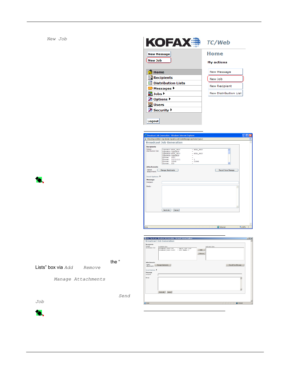 New job tool | Kofax Communication Server 9.1 User Manual | Page 50 / 85