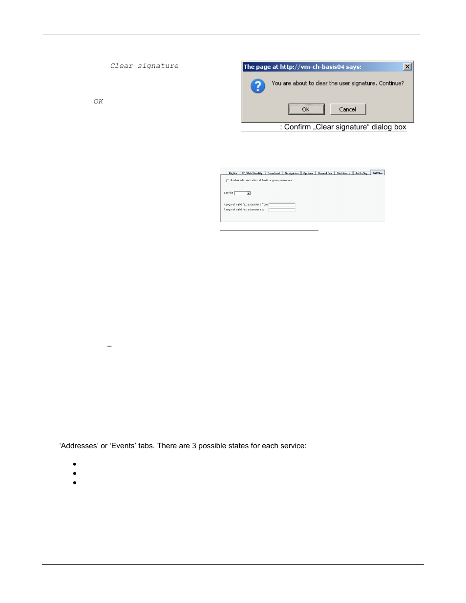 Faxplus settings (user extensions), Services rights | Kofax Communication Server 9.1 User Manual | Page 80 / 85