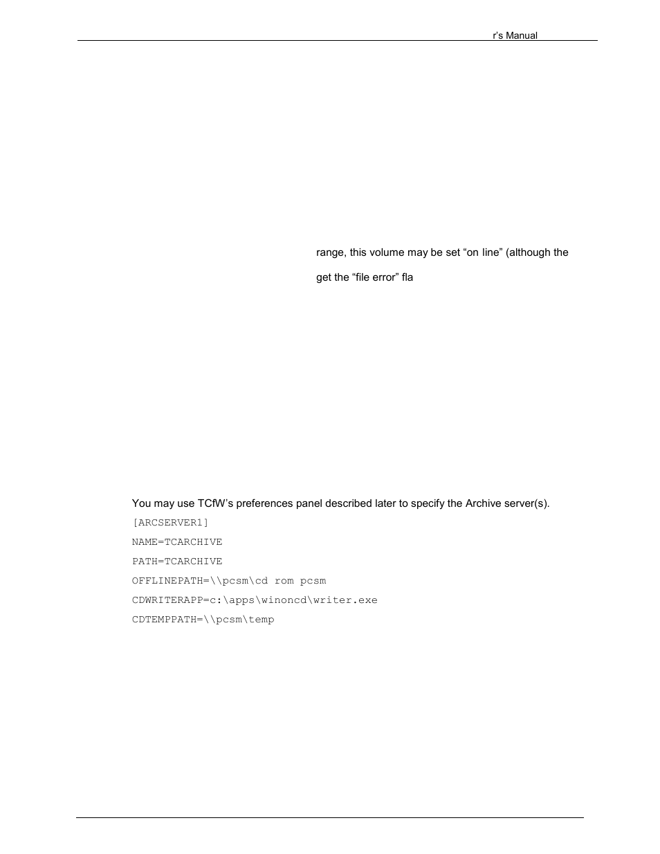 2 specifying an archive server, 1 name and path (mandatory), 2 offlinepath (optional) | Kofax Communication Server 9.1.1 User Manual | Page 106 / 204