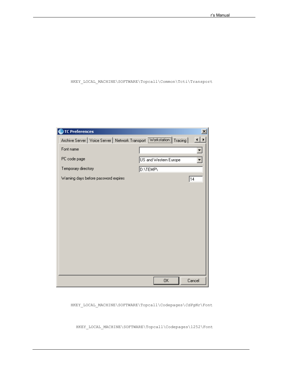 4 use rpc, 5 workstation, 1 font name | Kofax Communication Server 9.1.1 User Manual | Page 129 / 204