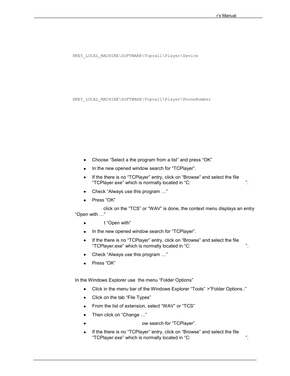 4 multimedia device, 5 telephone/extension, 6 changing the associated file extensions | Kofax Communication Server 9.1.1 User Manual | Page 136 / 204