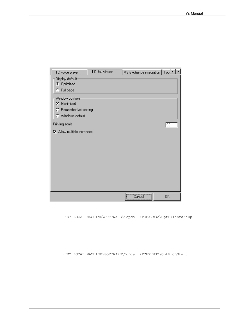 10 fax viewer, 1 display default, 2 window position | Kofax Communication Server 9.1.1 User Manual | Page 139 / 204