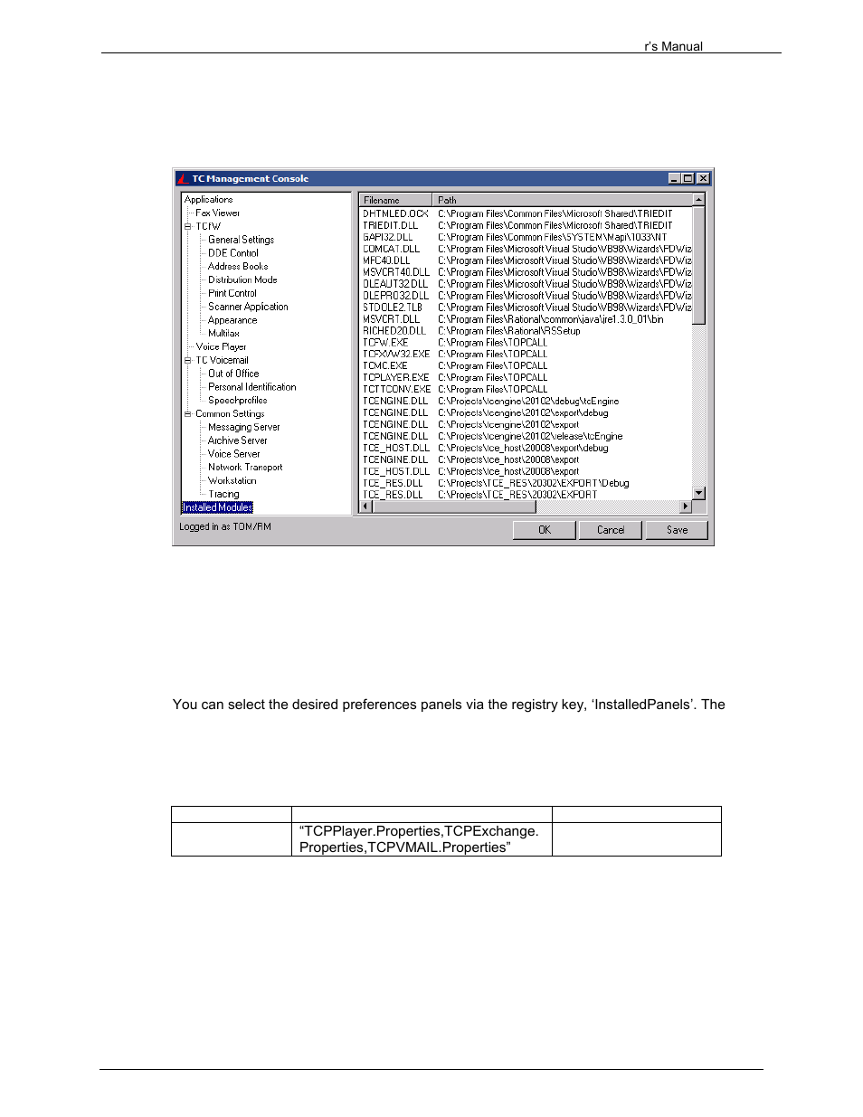 13 installed modules, 14 configurable preferences panels | Kofax Communication Server 9.1.1 User Manual | Page 157 / 204