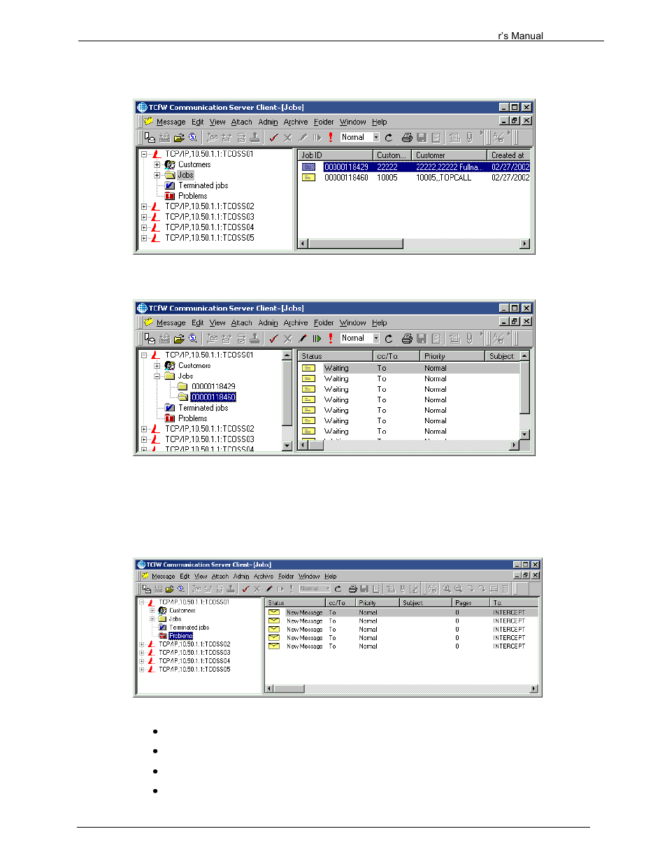 3 terminated jobs, 4 problems | Kofax Communication Server 9.1.1 User Manual | Page 170 / 204