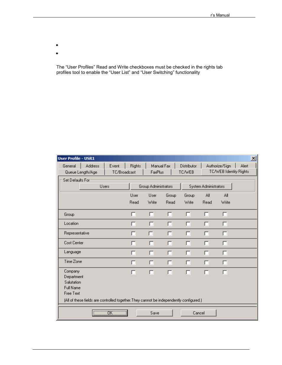 14 tc/web identity rights | Kofax Communication Server 9.1.1 User Manual | Page 57 / 204