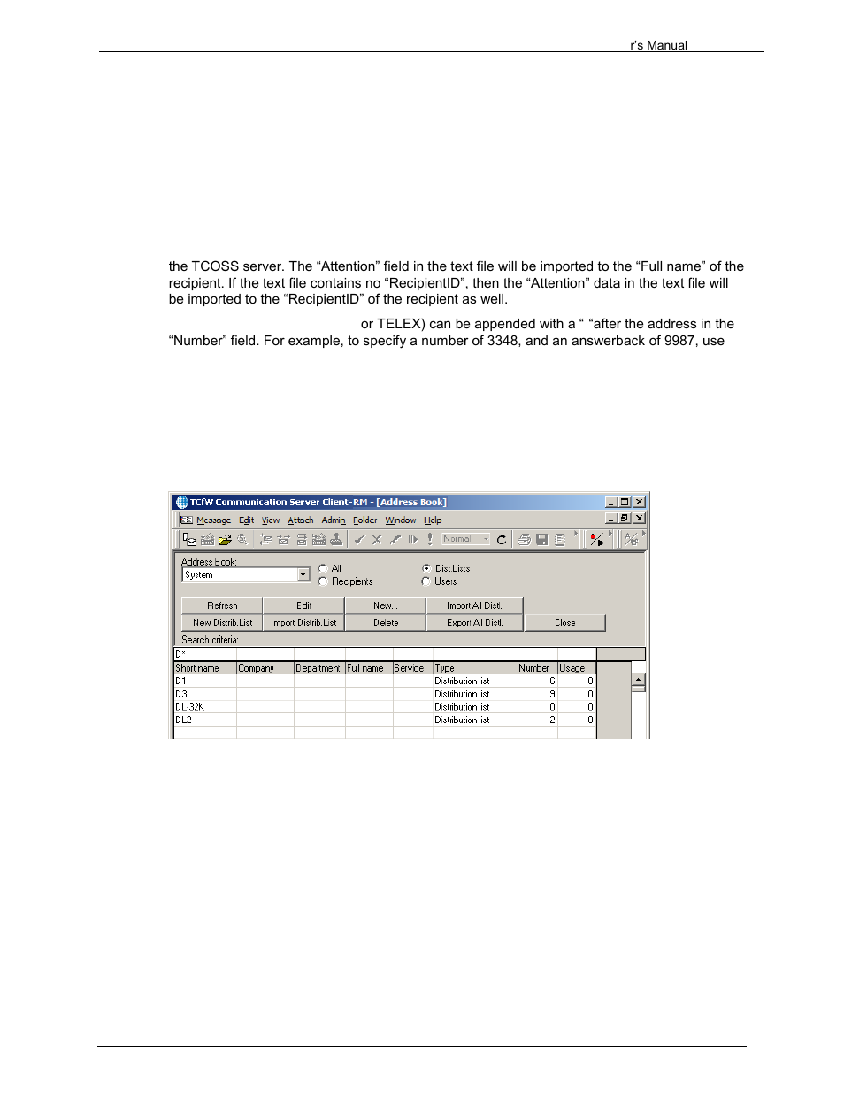 6 export distribution lists | Kofax Communication Server 9.1.1 User Manual | Page 78 / 204
