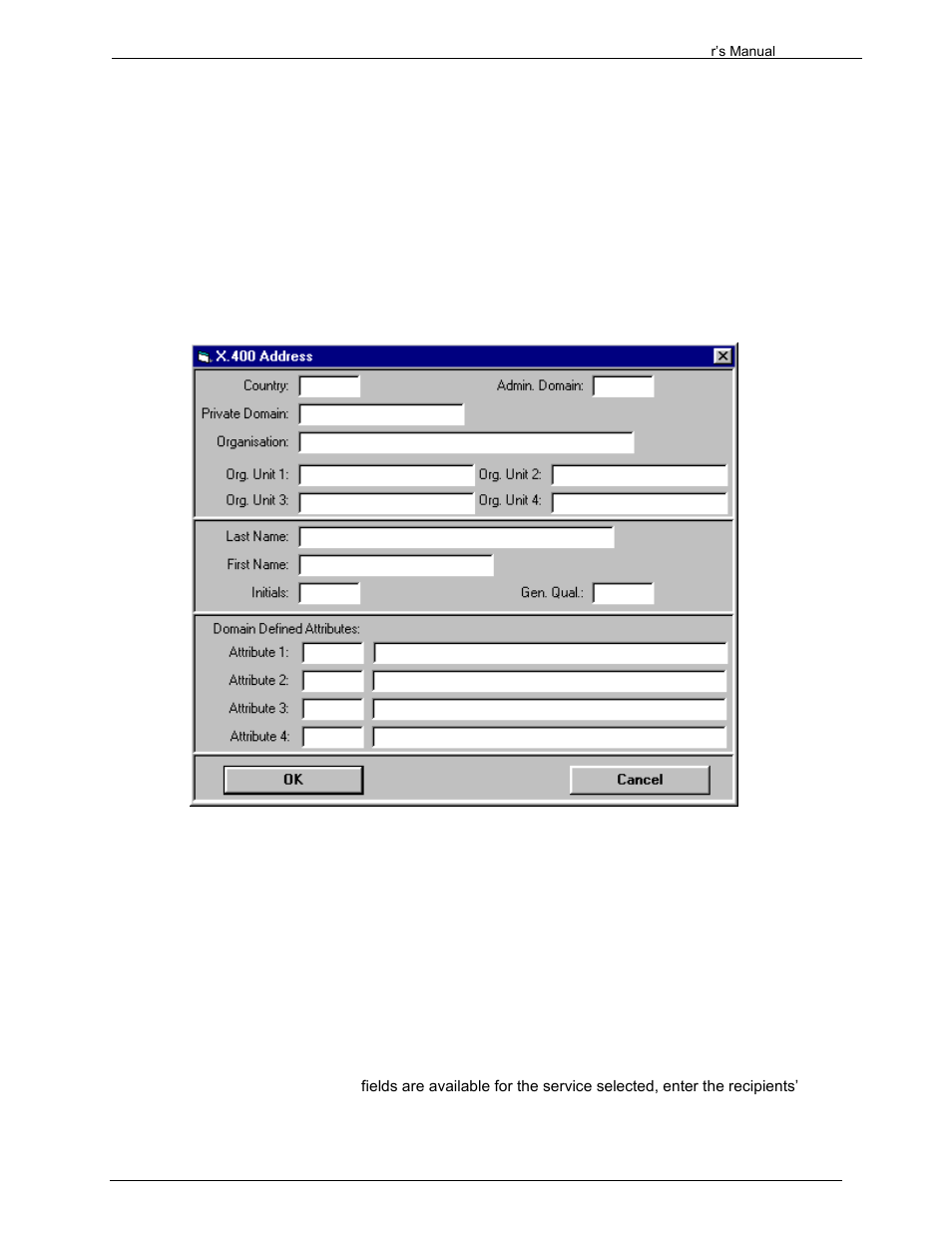 3 active check box, 4 number field, 5 answer back field | 6 free address field, 7 user id and node fields | Kofax Communication Server 9.1.1 User Manual | Page 83 / 204