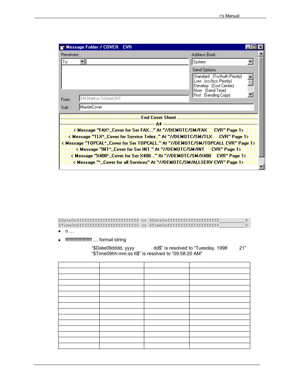 2 cover variables for date and time | Kofax Communication Server 9.1.1 User Manual | Page 89 / 204