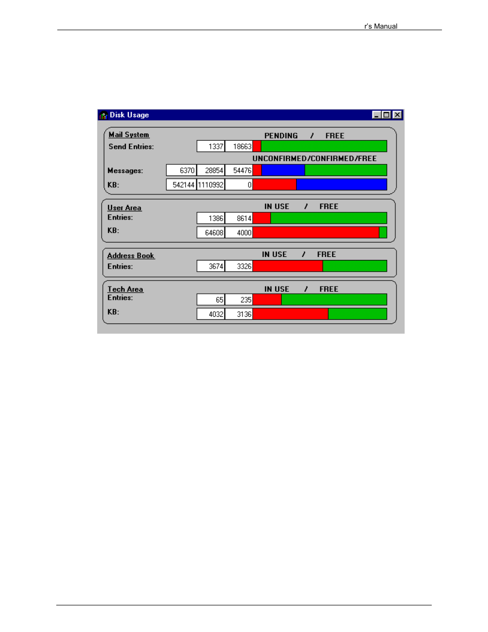 2 disk usage, 3 number series, Disk usage, number series | Kofax Communication Server 9.1.1 User Manual | Page 98 / 204