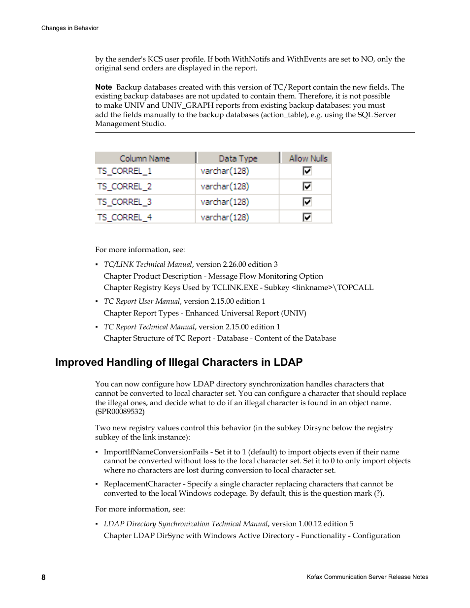 Improved handling of illegal characters in ldap | Kofax Communication Server 9.1.1 User Manual | Page 8 / 38