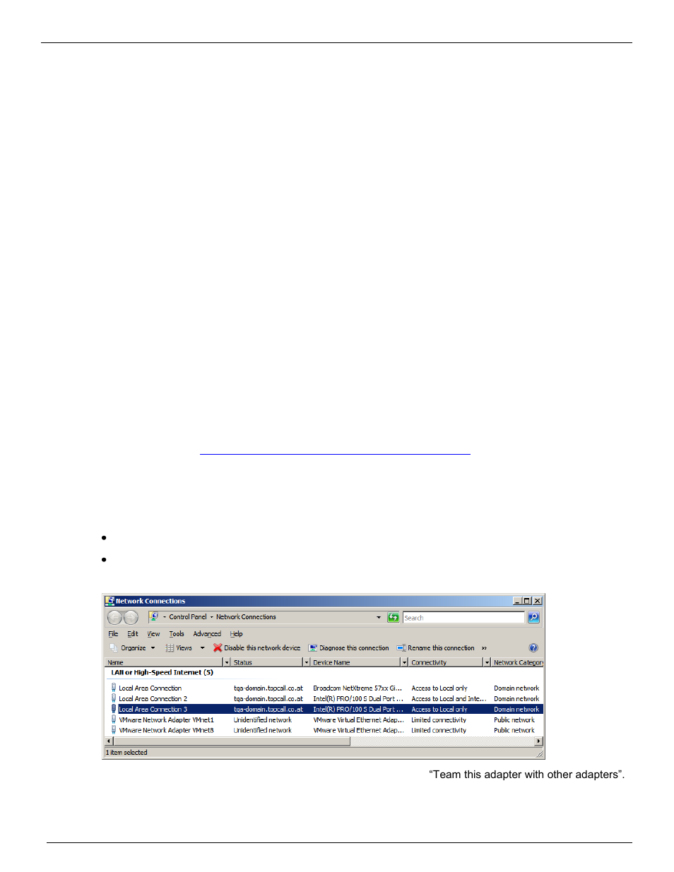 Tc/link-wm, 5 how to configure network interface card teaming, How to configure network interface card teaming | Kofax Communication Server 9.1.1 User Manual | Page 82 / 127