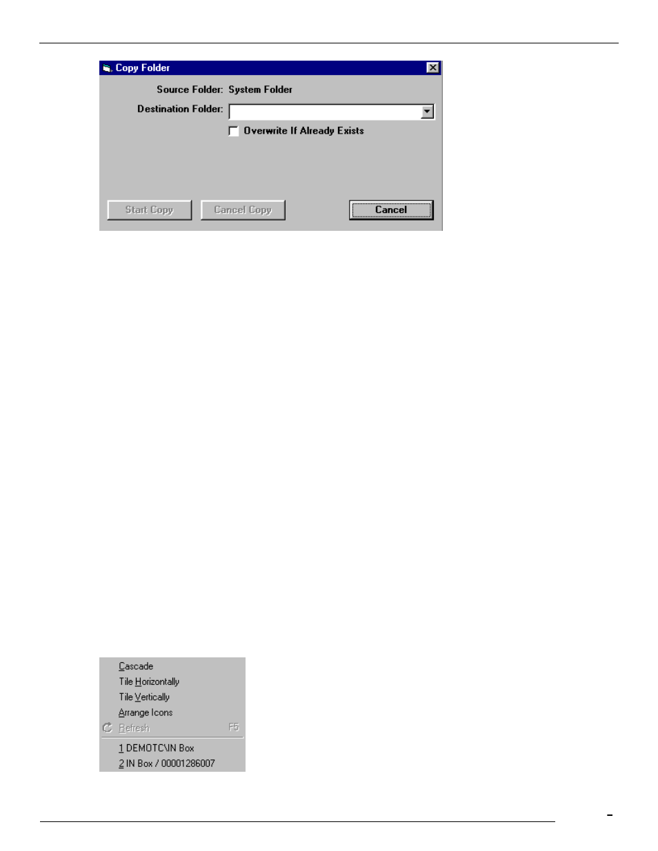 4 export fields, 5 view settings, 6 set filters | 7 folder window 1-4, 8 window menu | Kofax Communication Server 9.1.1 User Manual | Page 27 / 114