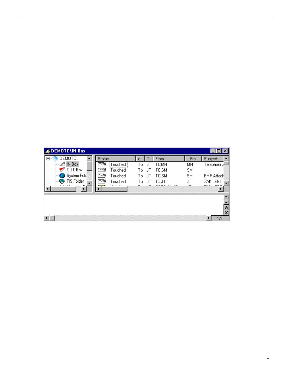 1 preview area, 3 in box, 1 marking an in box entry as completed | 2 marking an in box entry as read/unread | Kofax Communication Server 9.1.1 User Manual | Page 71 / 114