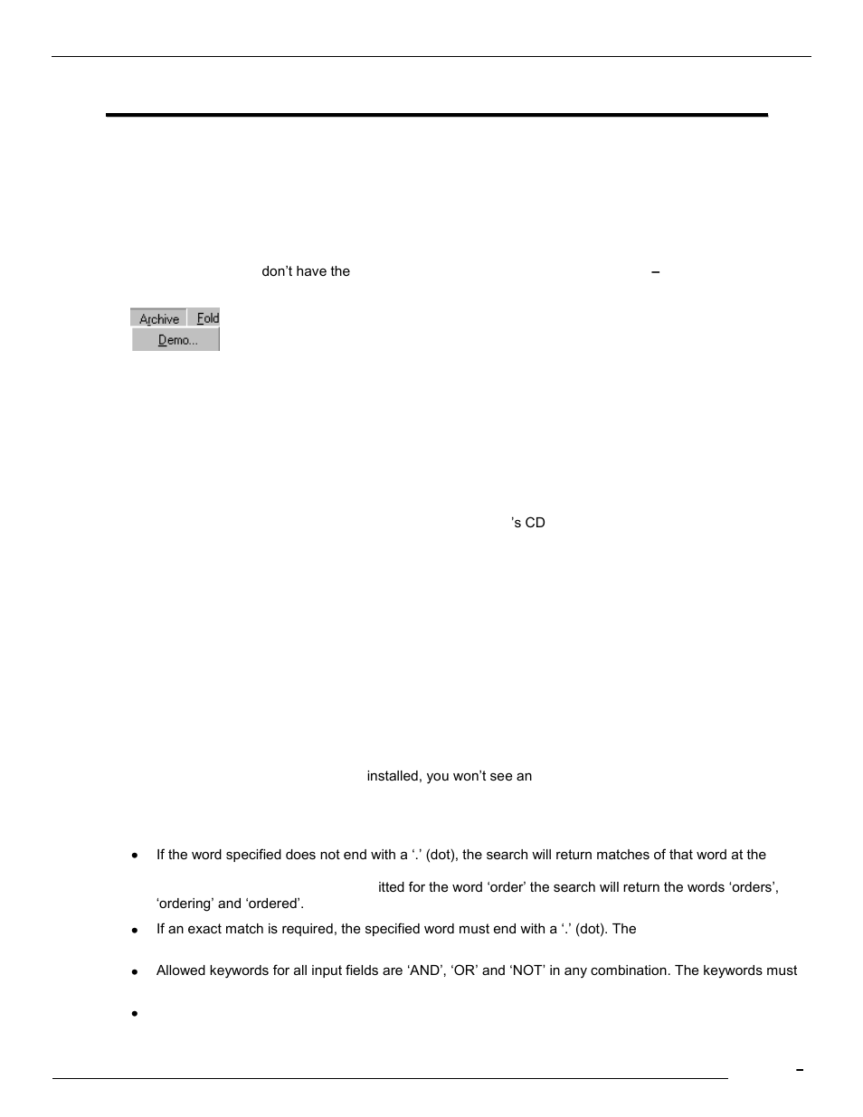 Kofax communication server tc/archive, 1 searching the archive, 1 tips for efficient searching | Kofax Communication Server 9.1.1 User Manual | Page 87 / 114