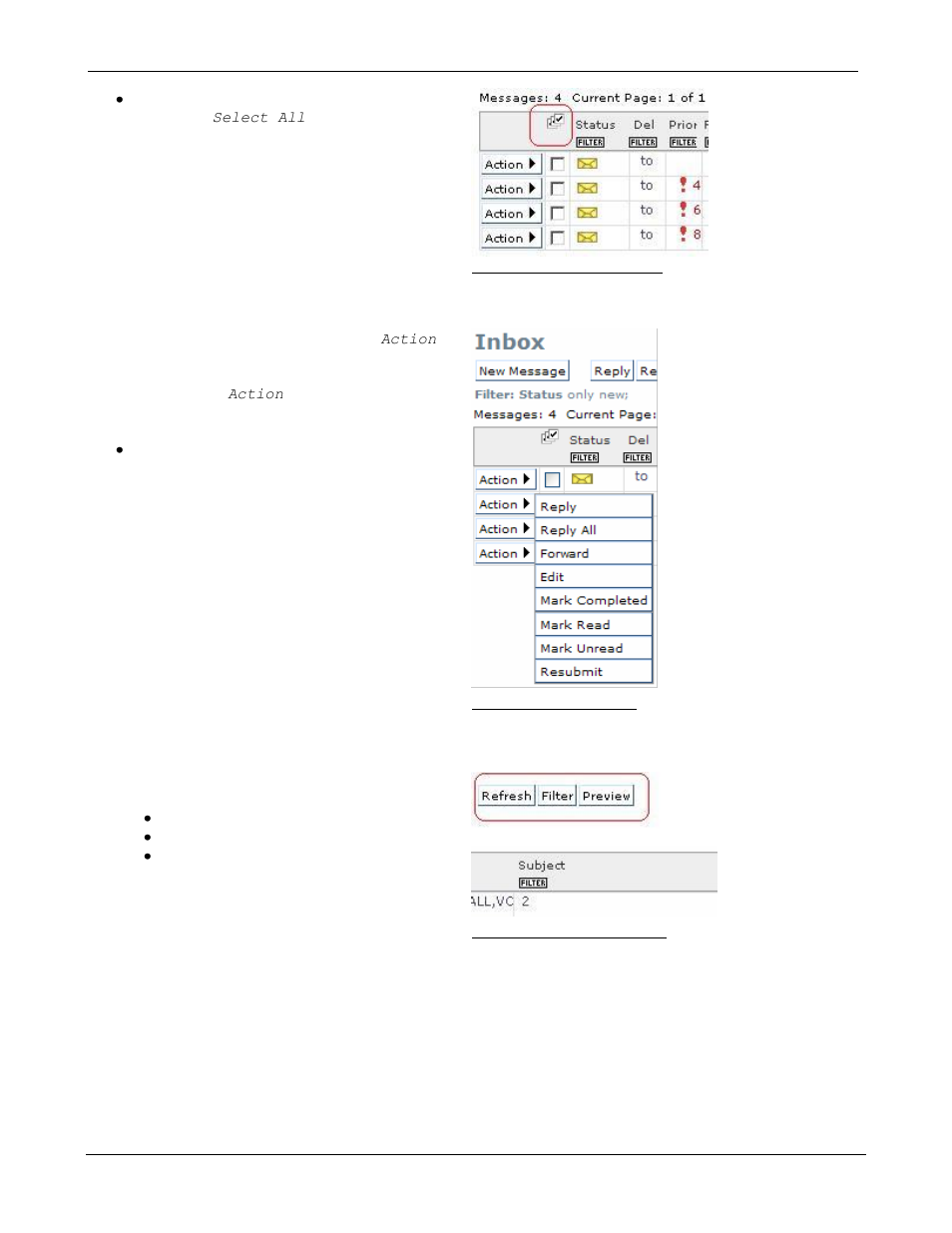 2 action menu, 3 common actions | Kofax Communication Server 9.1.1 User Manual | Page 11 / 85