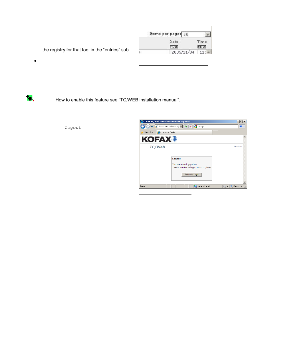 8 logout | Kofax Communication Server 9.1.1 User Manual | Page 14 / 85