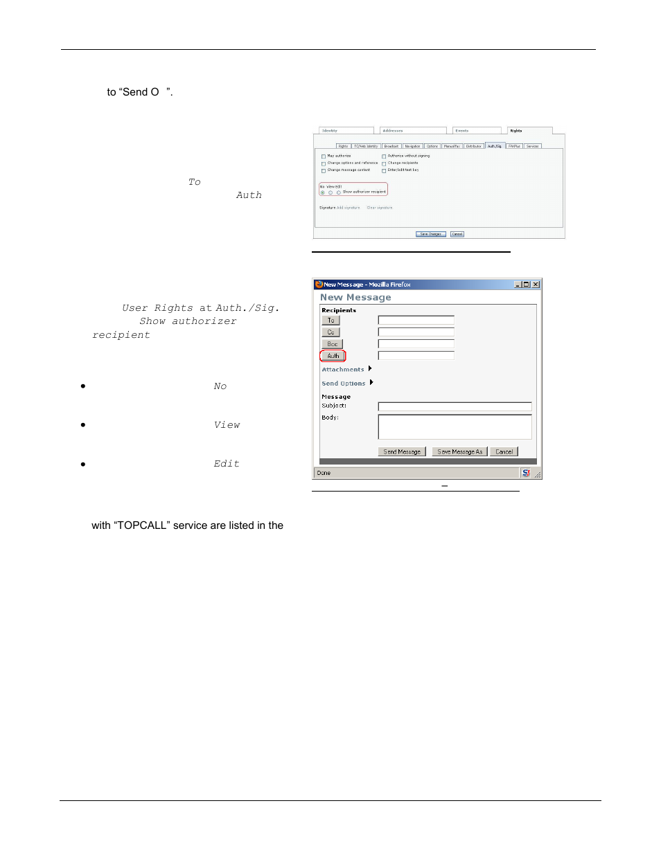 7 sending a message for authorization | Kofax Communication Server 9.1.1 User Manual | Page 30 / 85