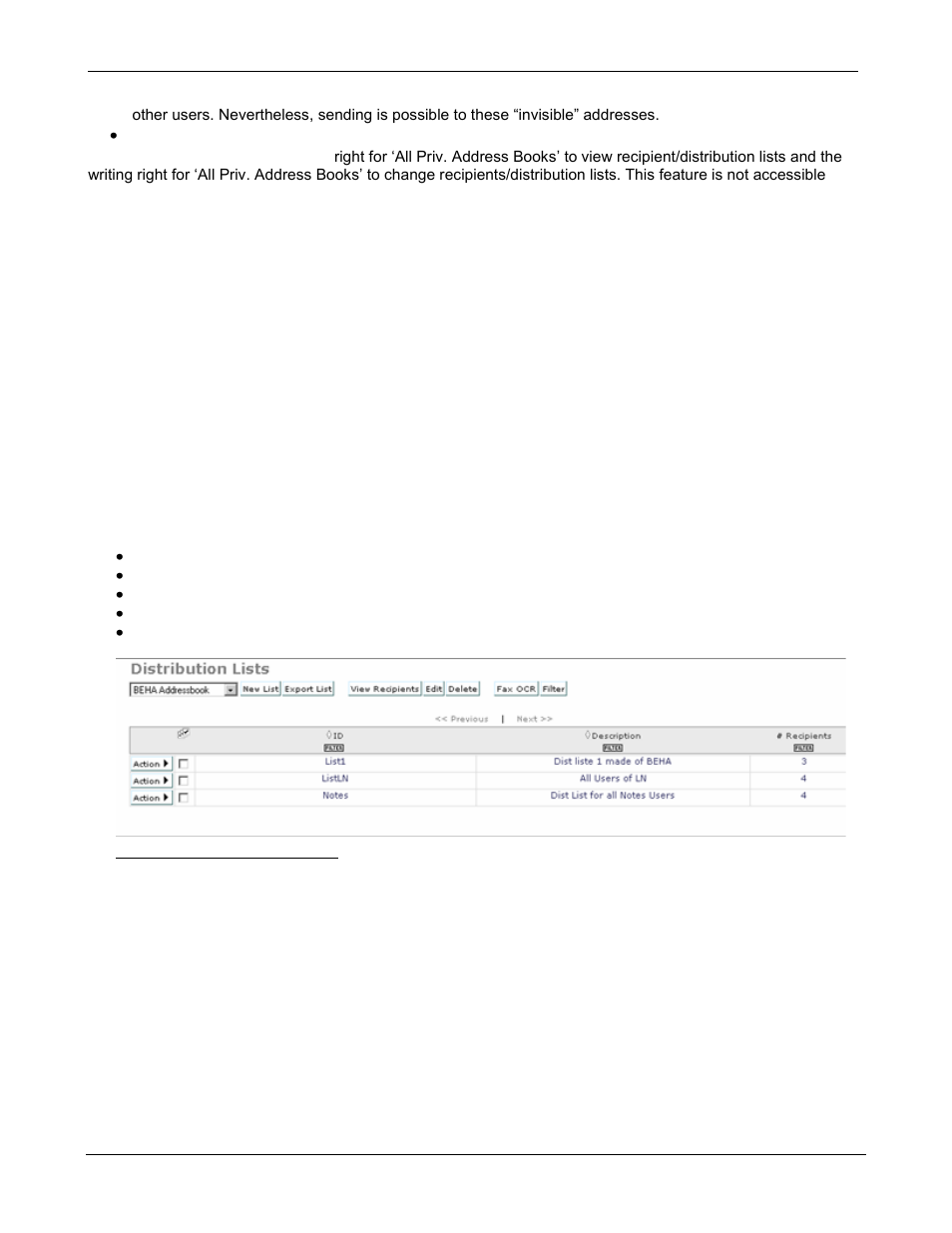 6 distribution lists | Kofax Communication Server 9.1.1 User Manual | Page 34 / 85