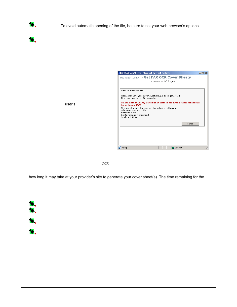 5 downloading fax ocr cover sheets | Kofax Communication Server 9.1.1 User Manual | Page 40 / 85