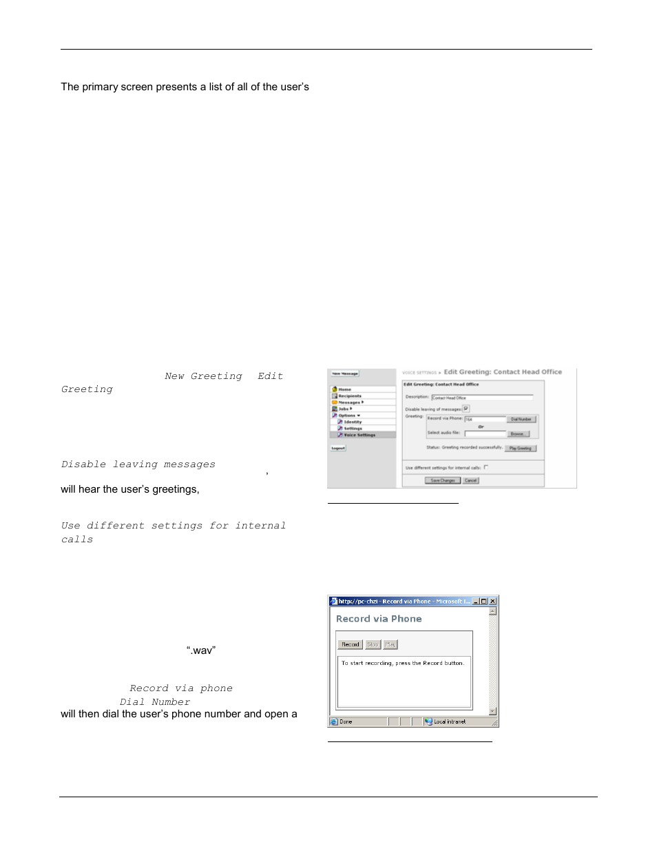 3 greeting and schedule list, 4 system greetings and schedules, 5 creating or editing a greeting | Kofax Communication Server 9.1.1 User Manual | Page 57 / 85