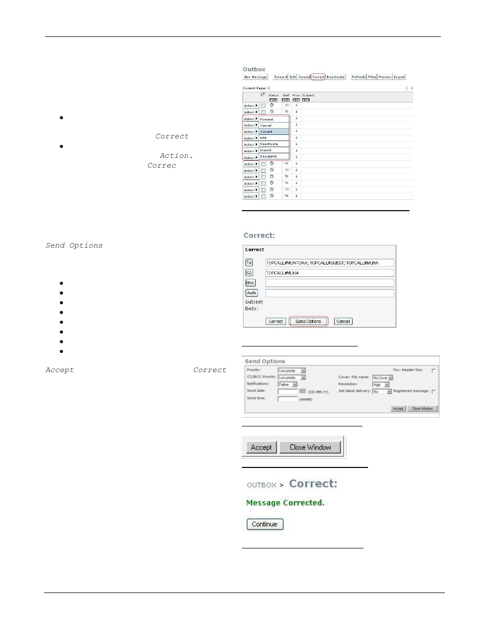 1 modify send options of message | Kofax Communication Server 9.1.1 User Manual | Page 65 / 85