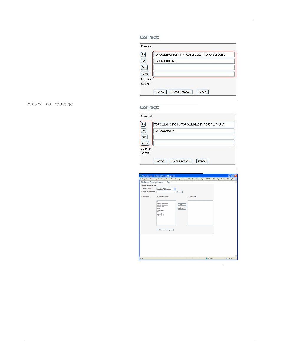 2 change recipients of message | Kofax Communication Server 9.1.1 User Manual | Page 66 / 85