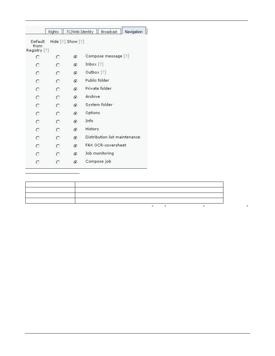 2 tc/web identity rights, 3 options | Kofax Communication Server 9.1.1 User Manual | Page 75 / 85