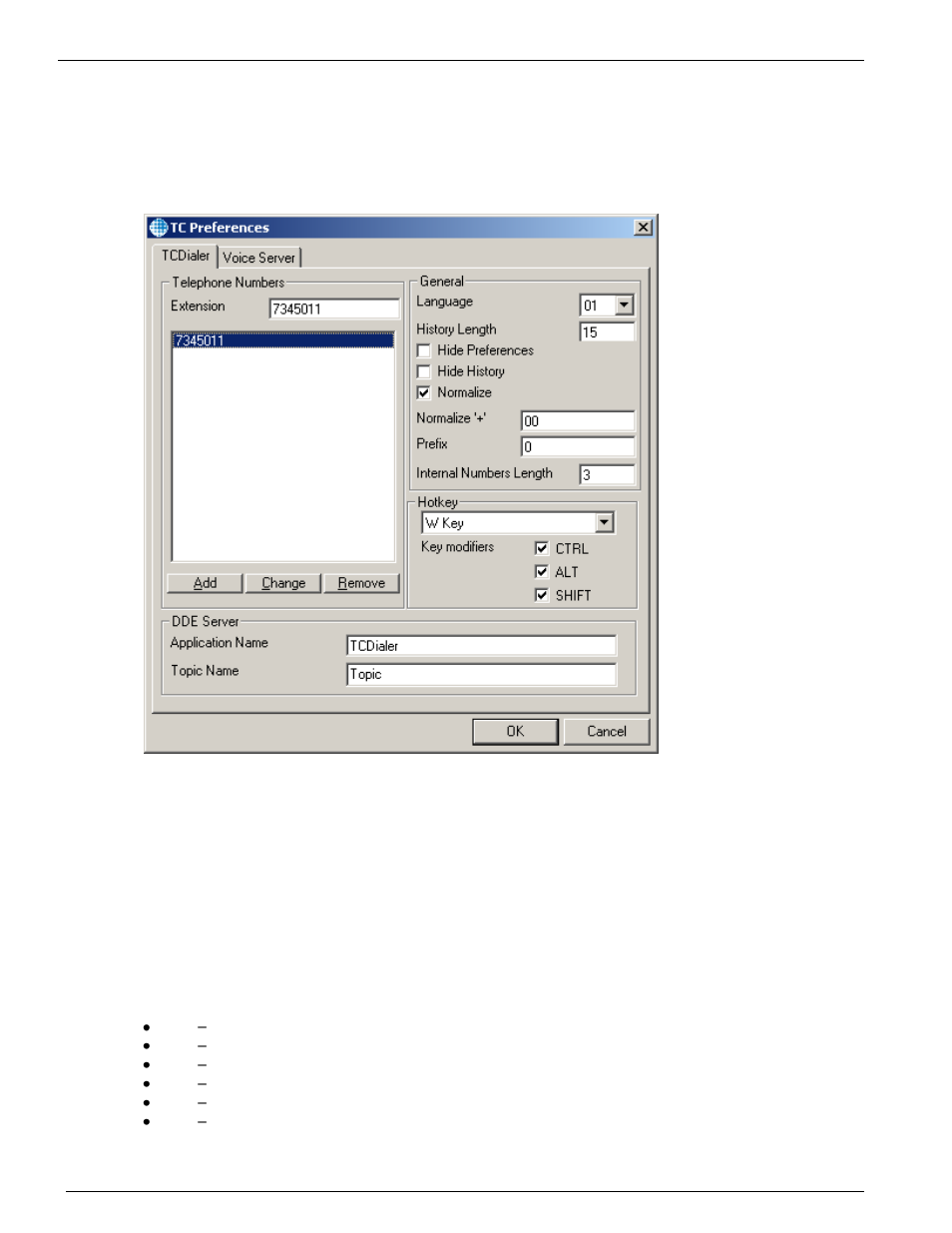 Configuration, Telephone numbers, General | Kofax Communication Server 9.2.0 User Manual | Page 12 / 14