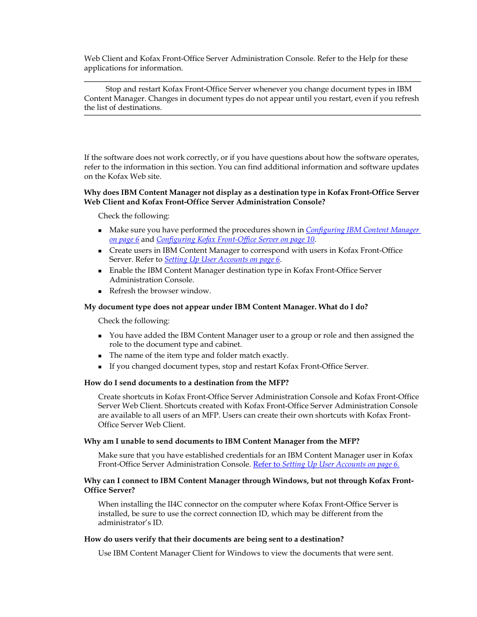 Frequently asked questions | Kofax Front-Office Server 2.7 User Manual | Page 12 / 14