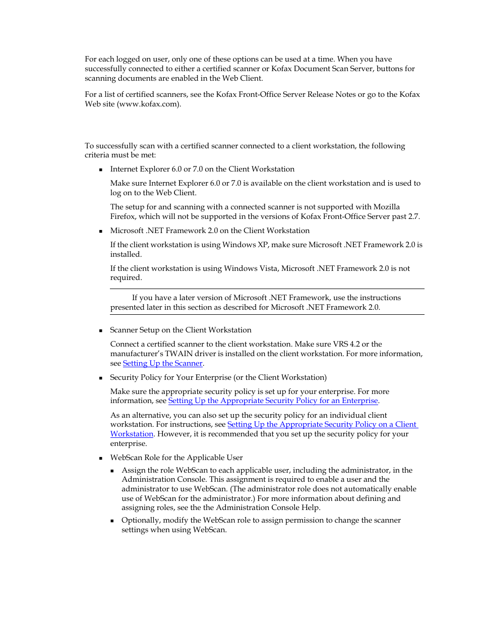 Setting up to scan with a certified scanner | Kofax Front-Office Server 3.0 User Manual | Page 25 / 64