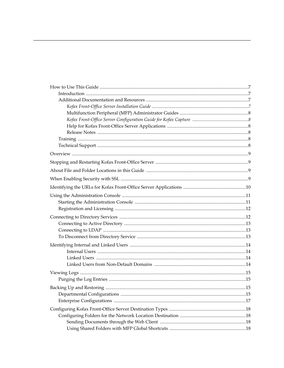 Kofax Front-Office Server 3.0 User Manual | Page 3 / 64