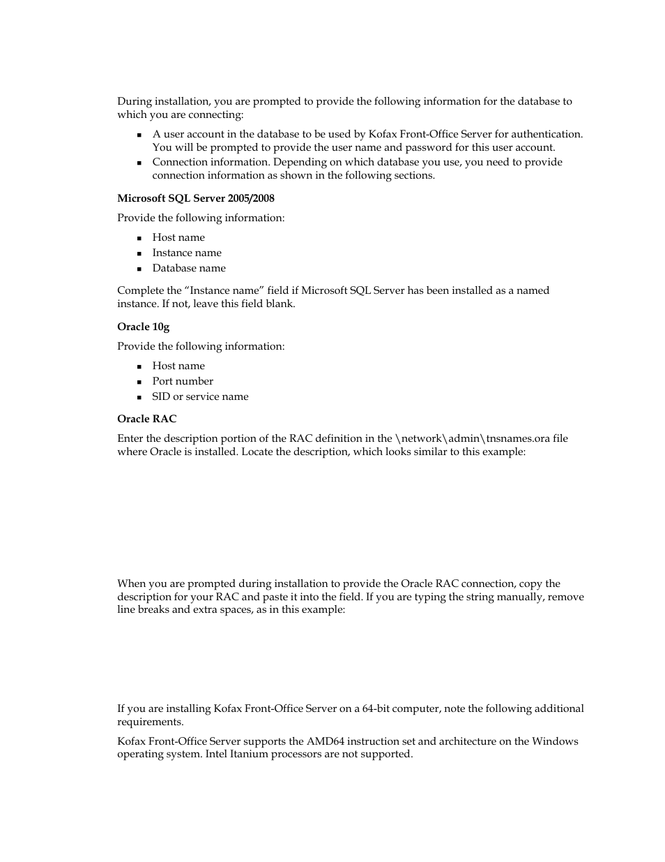 Installation notes for 64-bit computers | Kofax Front-Office Server 3.0 User Manual | Page 23 / 46