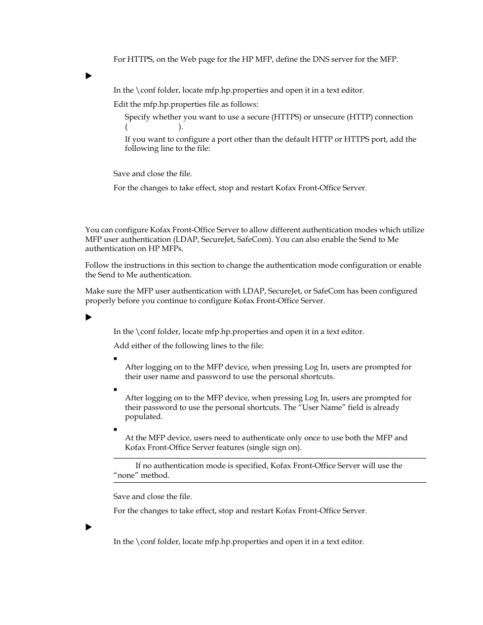 Configuring the authentication mode | Kofax Document Exchange Server 2.5 User Manual | Page 15 / 20