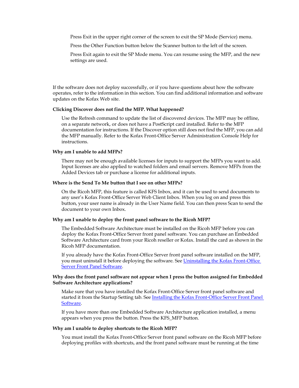 Frequently asked questions | Kofax Document Exchange Server 2.5 User Manual | Page 13 / 14