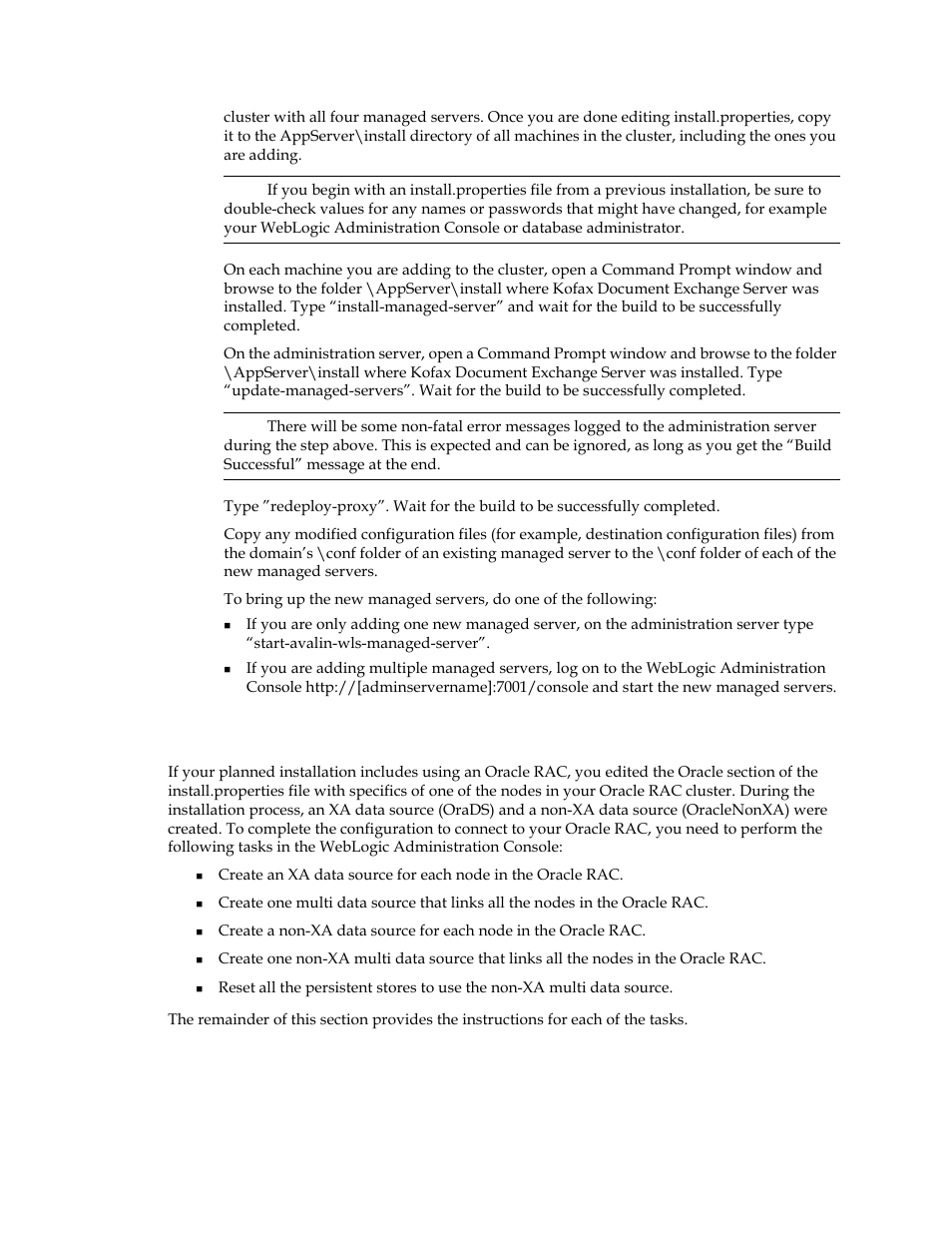 Configuring for oracle rac | Kofax Document Exchange Server 2.5 User Manual | Page 29 / 44