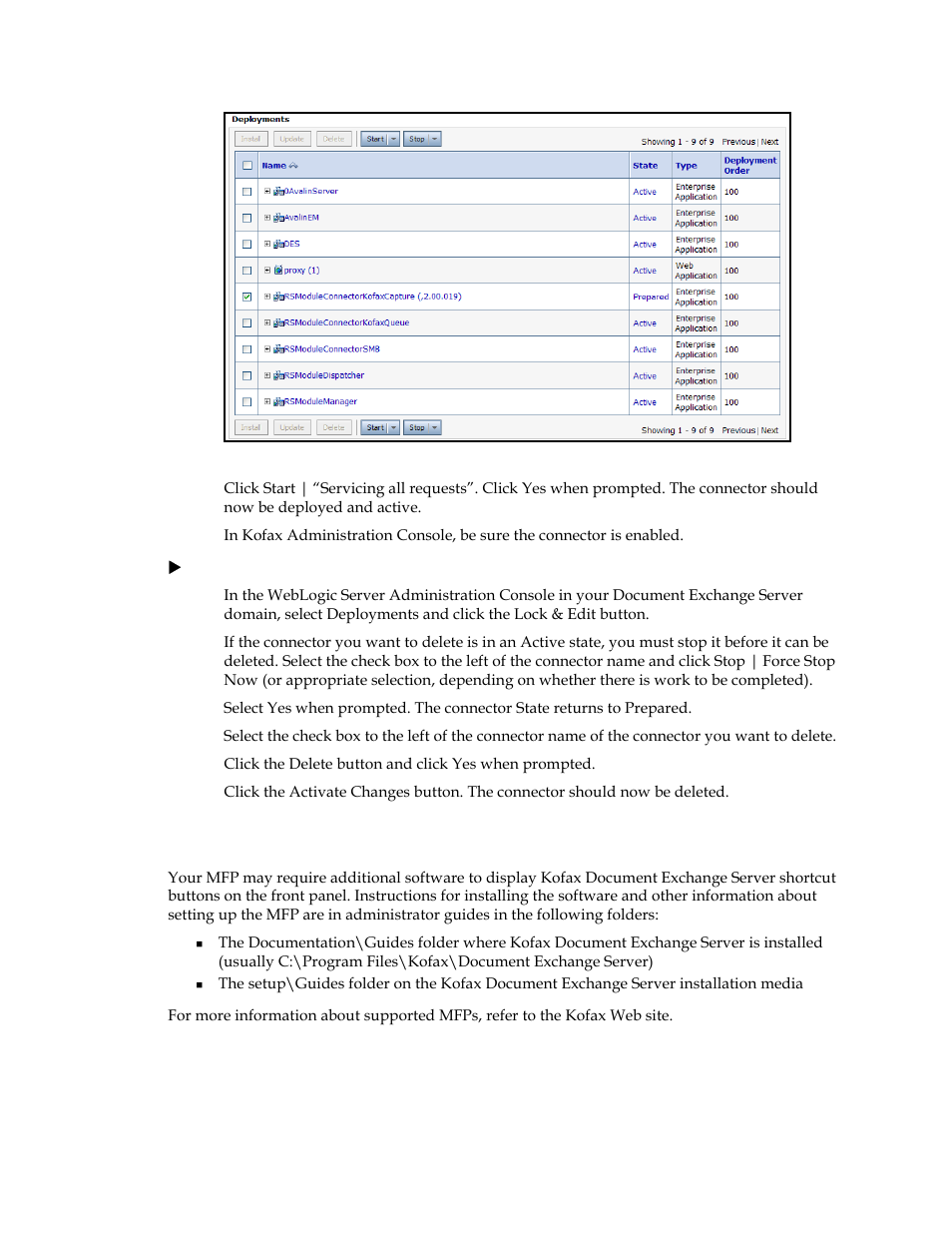 Installing mfp front panel software | Kofax Document Exchange Server 2.5 User Manual | Page 43 / 44