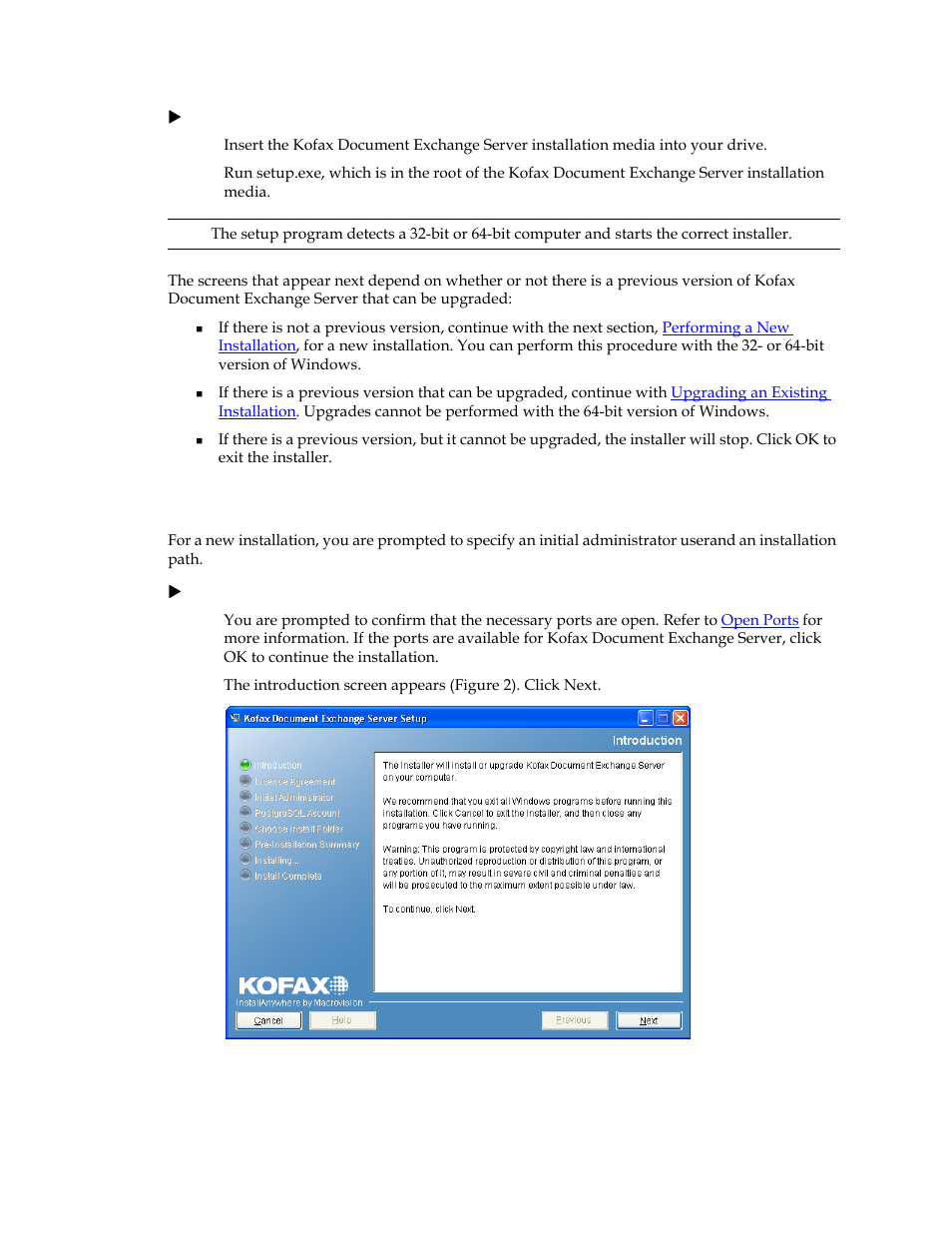 Performing a new installation | Kofax Document Exchange Server 2.5 User Manual | Page 16 / 24