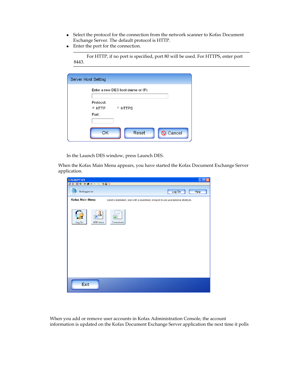 Updating user accounts | Kofax Document Exchange Server 2.5 User Manual | Page 10 / 12