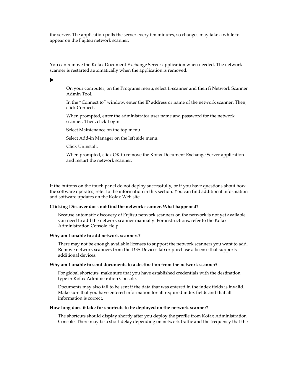 Frequently asked questions | Kofax Document Exchange Server 2.5 User Manual | Page 11 / 12