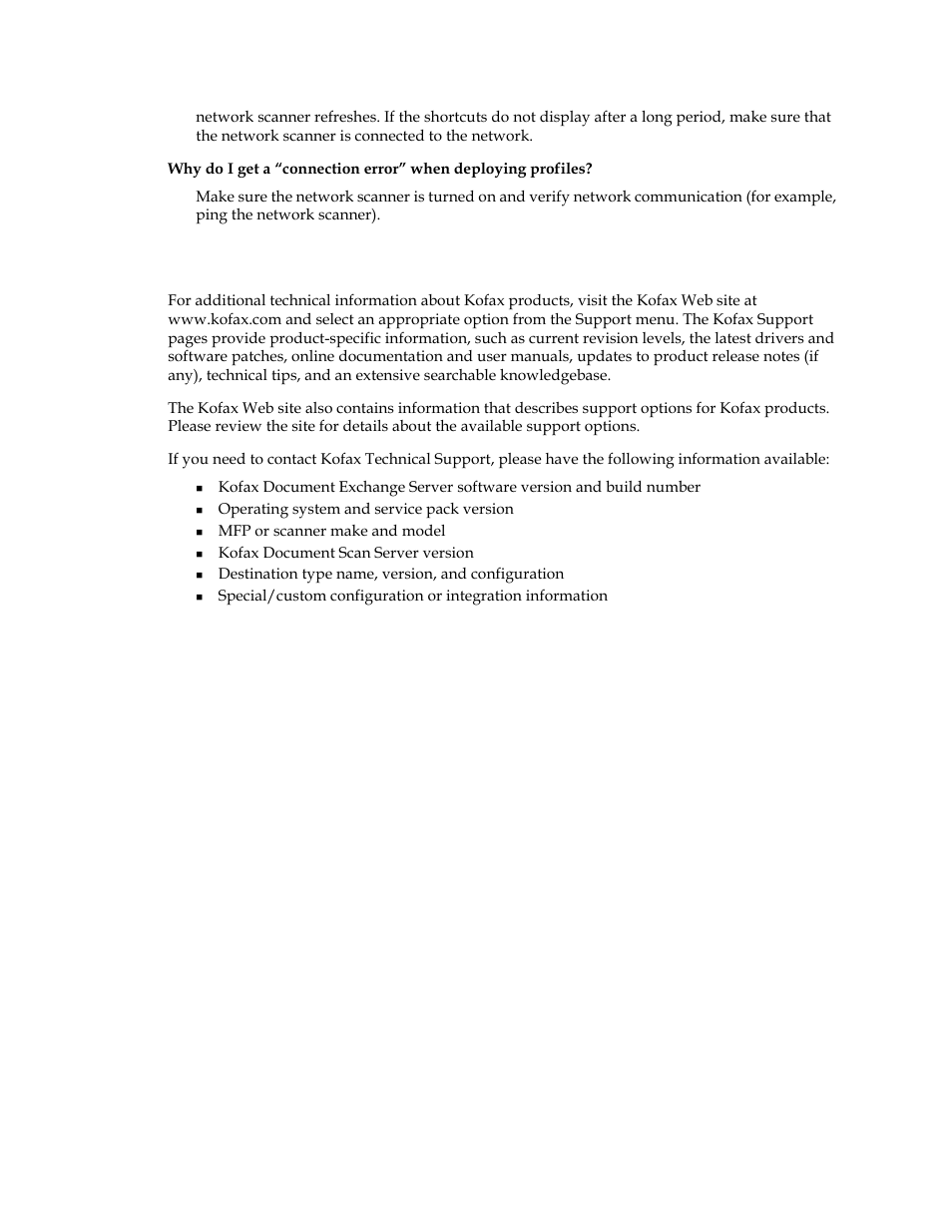 Technical support | Kofax Document Exchange Server 2.5 User Manual | Page 12 / 12